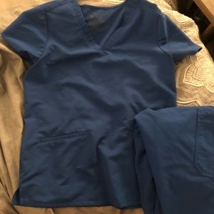 Figs royal blue scrub set